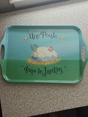 VTG Pimpernel Serving Tray Melamine Une Poule Dans Le Jardin Rustic French Farm